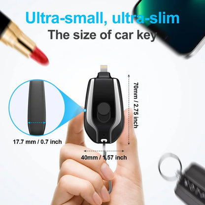 Portable charger power bank keychain